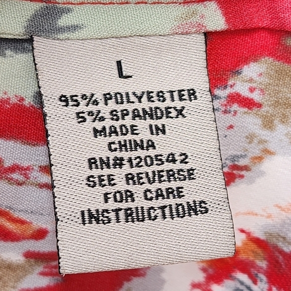 Current Affair Women's Red Orange Print Radha Tank Top -L - Picture 5 of 7